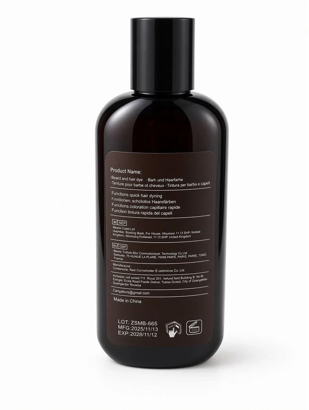 SUMVX 2-in-1 Hair & Beard Dye Chestnut Brown Natural Color for Men 100ml